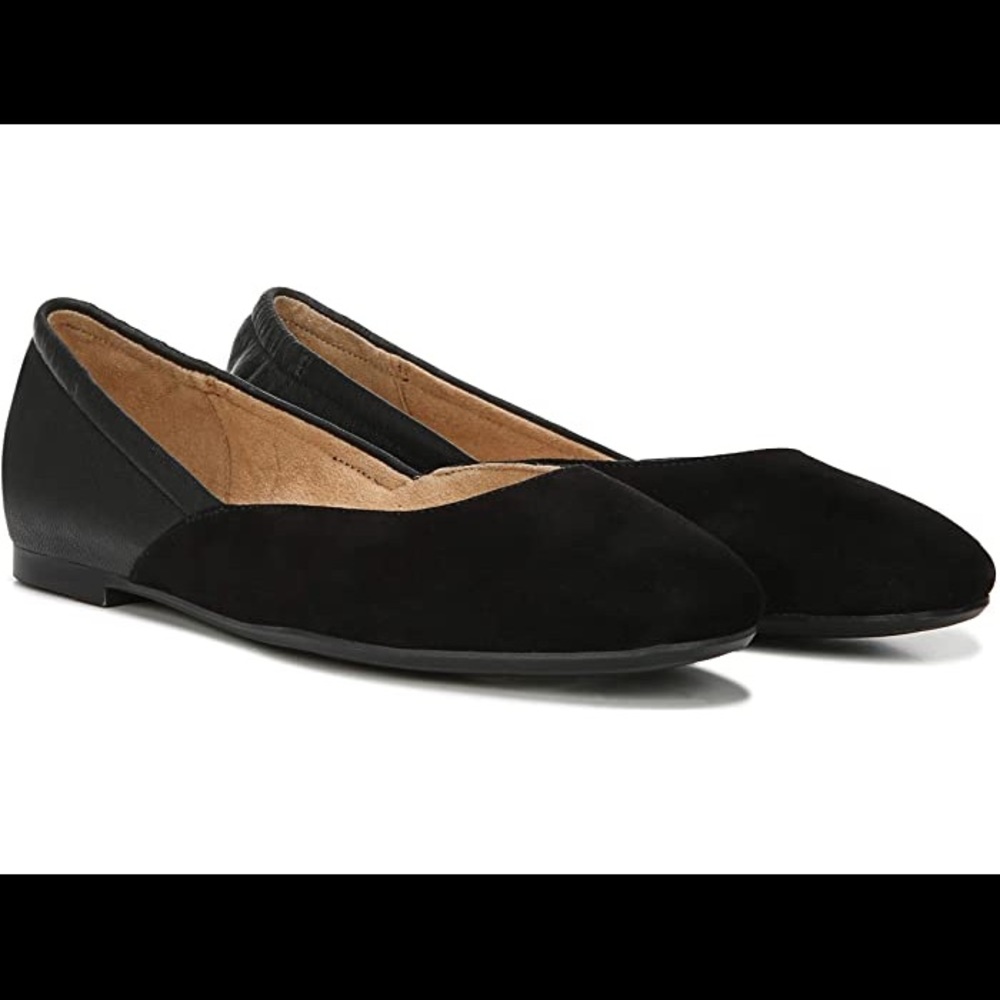 Black suede/leather flats NWT